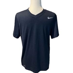 Nike Dri- Fit Dark Blue V-Kneck Tee Shirt Size M